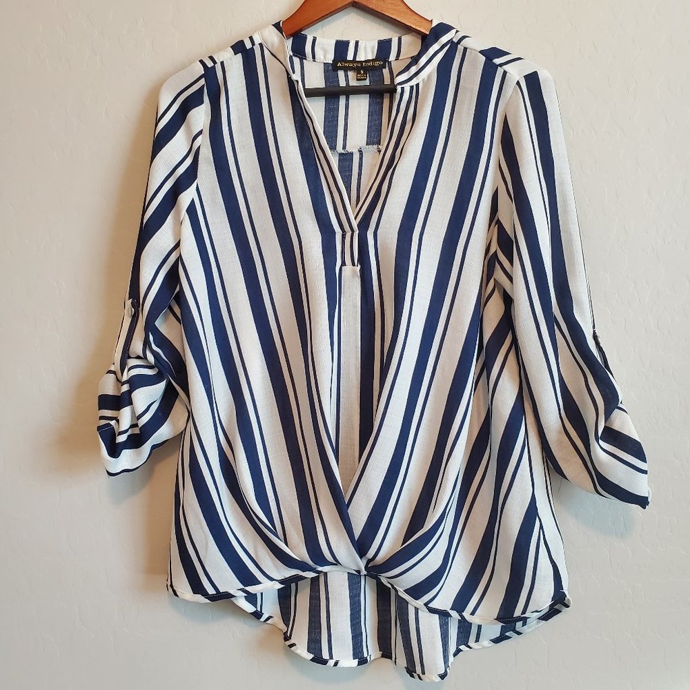 Always Indigo Striped Top